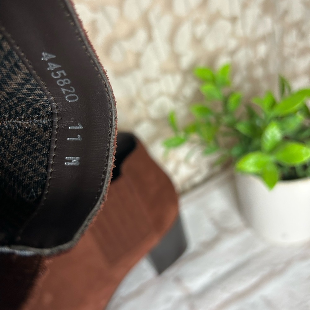 AQUATALIA Weatherproof Block heel bootie Ginger Suede leather Ankle boot size 11 - Picture 12 of 12